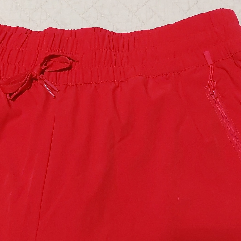 Women's Red Drawstring Jogger Pants - Picture 5 of 6